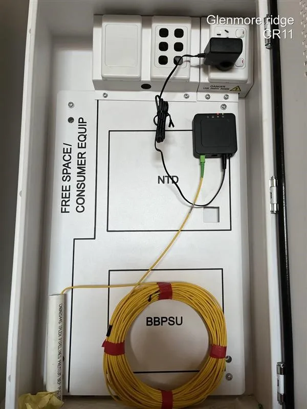 Adtran ONT installed in a communications cabinet