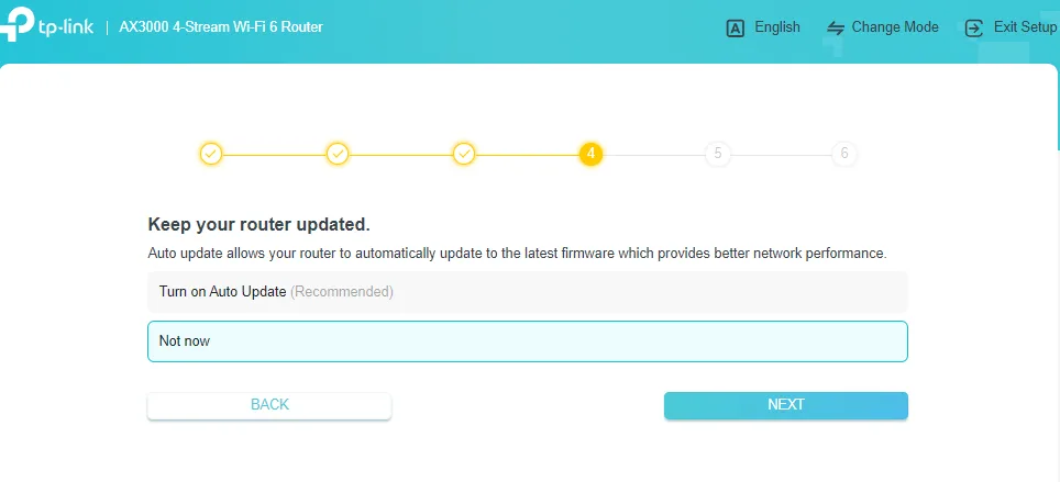 Choosing the automatic update time